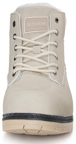 Image of Eagsouni Mens Womens Winter Snow Boots | Outdoor Boots For Daily Walking Hiking Trekking Climbing,Unisex Warm Lined,Rubber Sole,Anti Slip,Waterproof
