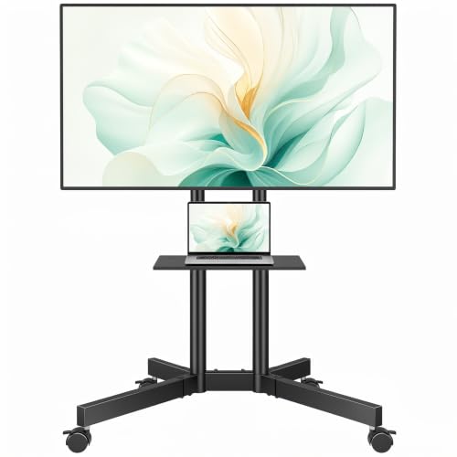 Rolling TV Stand with Tilt for 32 to 85 Inch TVs