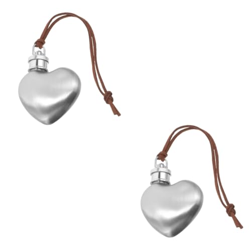 GALPADA 2pcs Portable Heart-Shaped Wine Flask Stainless Steel Pocket Liquor Flask Camping Hip Color Gradient Design for Outdoor Activities and Parties