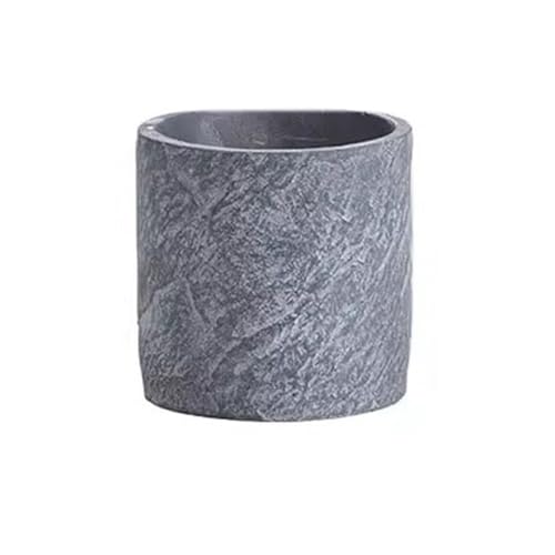 XHURWDZ643KM Moderno Maceta cilíndrica de Cemento, con Raya de Piedra, macetero de Escritorio, for Interior y Exterior, Dormitorio, Sala de Estudio, jardín, balcón Jardinera(Grande)