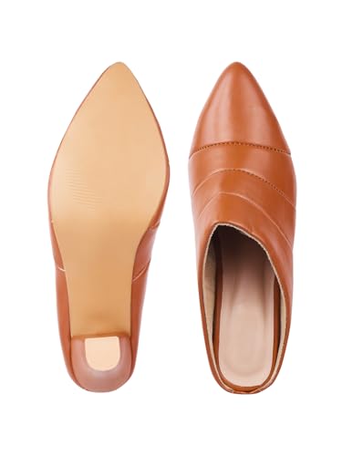 Image of TRYME Fashion Pointed for Party and Formal Occasions Mules Cone Block Heel Sandals for Girls & Women