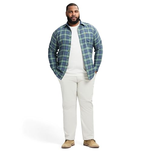 IZOD Men's Big and Tall Stratton Flannel Long Sleeve Stretch Button Down Shirt3