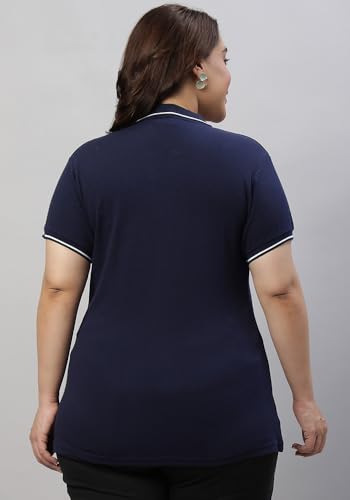 Image of Wear Your Opinion Women's Plus Size Tipped Collar Neck Polo Tshirt