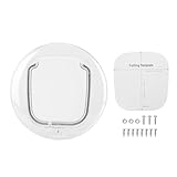 GLOGLOW Transparent Cat Door, 4 Way Locks, Silent Brush, Strong Magnetic Strip for Interior Exterior Doors, for Cats and Small Dogs