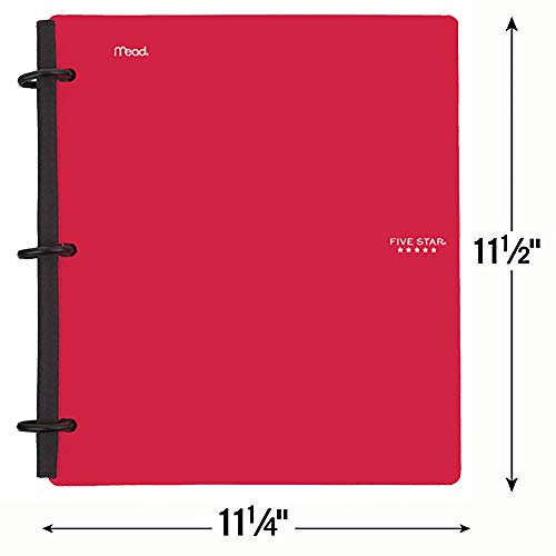 Five Star Flex Hybrid Notebinder, 1-1/2 Inch Binder With Tabs, Notebook And 3 Ring Binder All-In-One, Red (72399) #TOP7