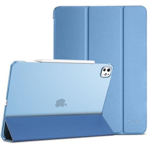 ProCase for iPad Pro 13 Inch Case M5 2025/ M4 2024, Smart Cover iPad Pro M5 M4 Case 13 Inch, Slim Stand Translucent Hard Shell Back, Supports Touch ID, Auto Wake/Sleep -Skyblue