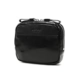 [ultima] tokyo ポーチ オイルレザー スキミング防止ポケット搭載 ベルトポーチ メンズ 77621 ブラック×ブラック