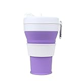 Irzaki Leakproof Silicone Coffee Cup 16oz Collapsible Water Cup Reusable Straw Mug for Camping Picni