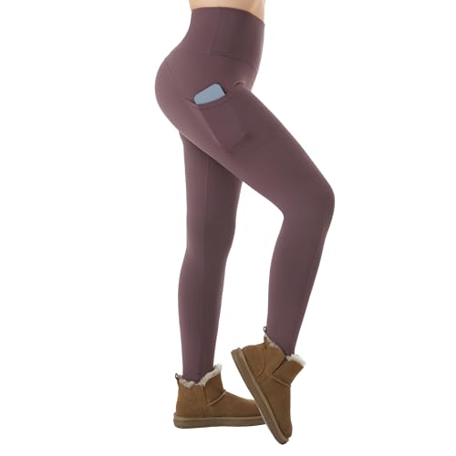Ineepor Leggings Térmicos Mujer Invierno Con Forro Polar, Bolsillos, Cintura Alta e Impermeables