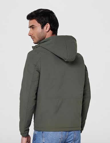 Image of Qube by Fort Collins Hooded Light Jacket for Men - Fashionable, Lightweight Jacket for Cool Days in Winter