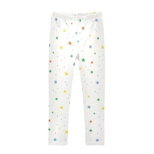 Naive Stars Pattern Design Girls Leggings,Workout Leggings for Girls Toddler Athletic Leggings Size for 3-10T