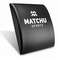 MATCHU - Ab matt - Bauchmuskelmatte - Untere Rückenstütze - Sit up Matte - Bauchmuskeltrainer - Sit up - Anti-Rutsch - 36x30x7cm - 500 Gramm - Schaumstoff/Kunstleder - Schwarz/Weiß