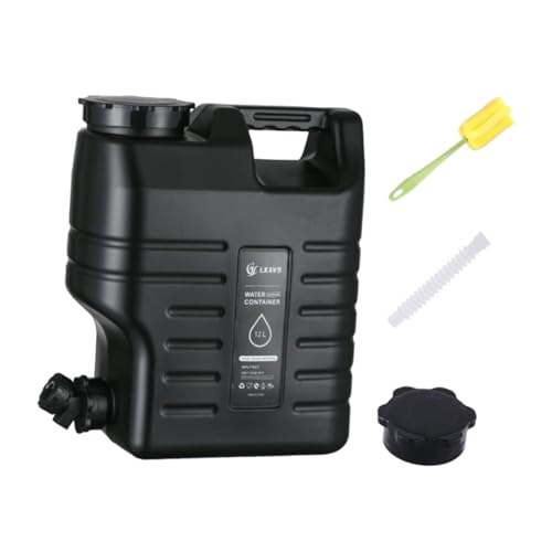 harayaa 12L Water Container Water Jug with Spigot with Screw Lid Reusable Water Carrier Water Bucket for Washing Hand Home Emergency, Black