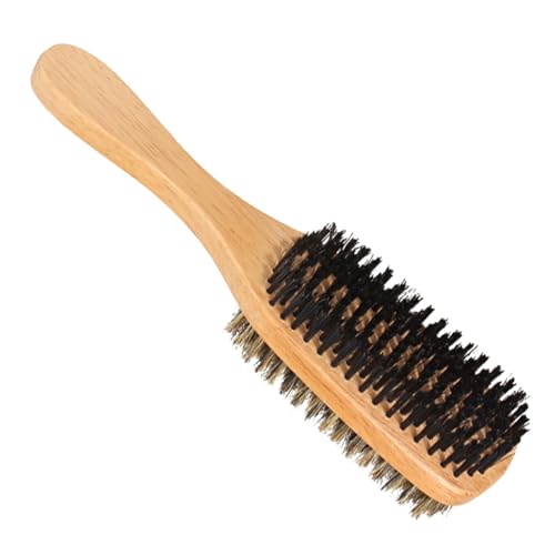 FRCOLOR Beard Brush for Men Double-sided Bristle Nylon Shaving Brush Hair Barber Tool Beard Accessories