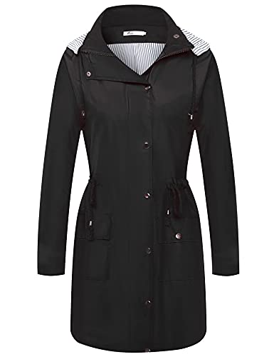 Twinklady Rain Jacket Women Windbreaker Striped Climbing Raincoats Waterproof Lightweight Outdoor Hooded Trench Coats2