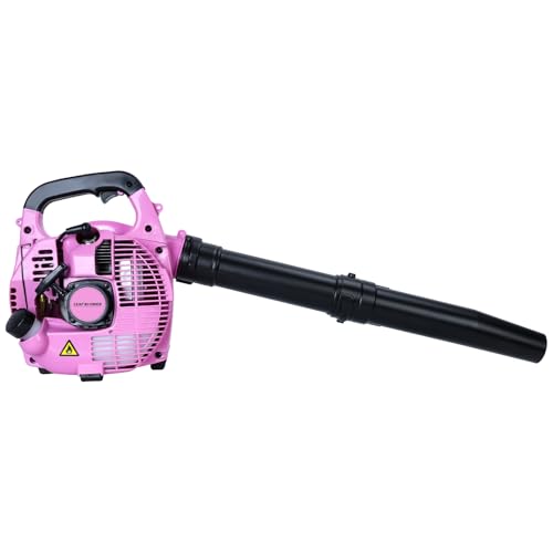 loyliawa Petrol Leaf Blower 26cc Garden Blowers, 2-Stroke Gas Powered Handheld Leaf Blower, Powerful Clearing Blower for Lawn Care, Snow Blowing & Yard Cleaning Pink