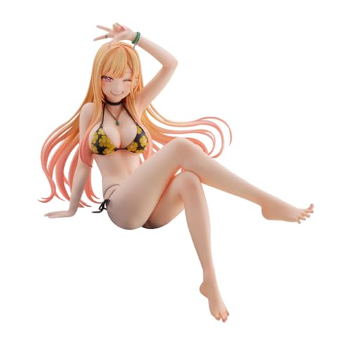 LUNK Kitagawa Marin Figure Sitting Anime Girl Model Kitagawa Marin Statue Swimsuit Anime Scale Figure Handmade Collectible Figurine Decoration 19cm/9.5in
