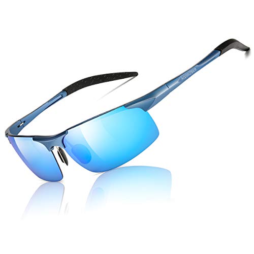 Image of Mens Sports Polarized Sunglasses Driving Metal Frame UV Protection Sunglasses For Men 8177