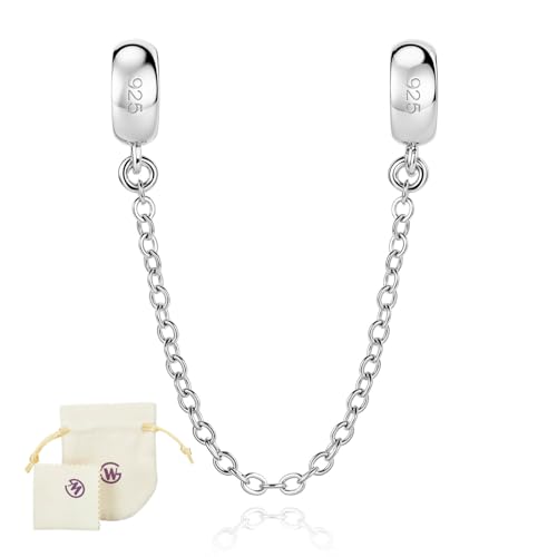 Espaceur Charms Chaîne de sécurité en argent sterling 925 pour bracelets européens (argent-010)