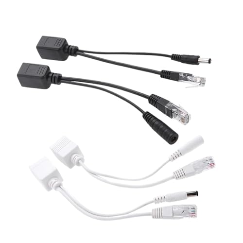 POE Cable Passive Power Over Ethernet Adapter Cable Splitter RJ45 12-48v(1pair WhitePOE Cable)