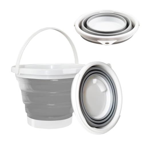 Qcdou Cubo plegable, plástico portátil de 3 litros, plegable, pequeño, con asa, fregona de limpieza para lavado de coche, ahorro de espacio, cubo de agua para pesca, camping, viajes (C)