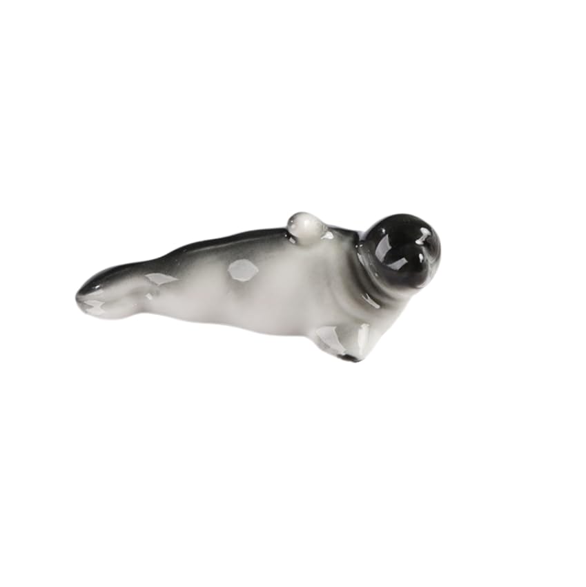 Poggia bacchette, porta bacchette, grazioso supporto per bacchette da ristorante e cucchiaio per cucina, 6 pezzi di ornamenti da tavolo in ceramica a forma di foca, cuscino a forma di leone marin