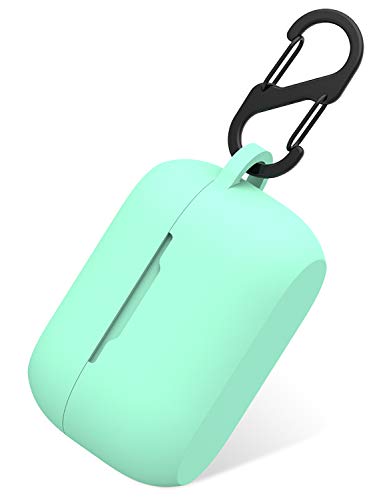 Aotao Silicone Case for Jabra Elite 75t & Jabra Elite Active 75t, Soft and Flexible, Scratch/Shock Resistant Cover with Carabiner for Jabra 75t Earbuds (Elite 75t, Teal)
