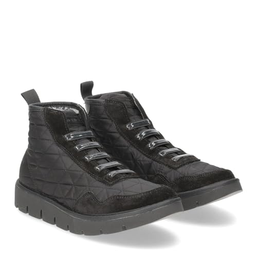 Panchic P05W boot quilted nylon gamuza black, Negro , 39 EU
