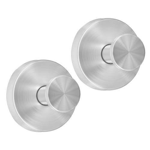 AuraHaven Suction Cup Hooks for Hanging – Waterproof No-Drill Shower Hooks for Towels, Robes, Coats, Wreaths, Wall Mount Hook for Bathroom, Kitchen and Front Door (2, Brushed Nickel)