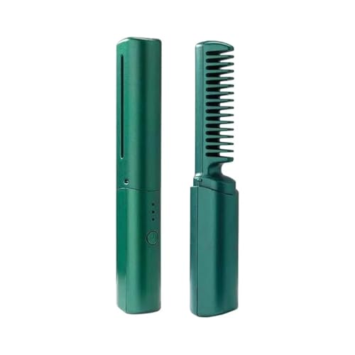 Cepillo para alisar el cabello rizado con calentamiento rápido continuo verde 2