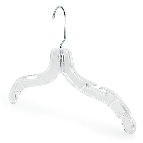 Only Hangers Pack of 15 Clear Plastic Clothes Coat Hangers with Strong Swivel Metal Hook - 17 Inches