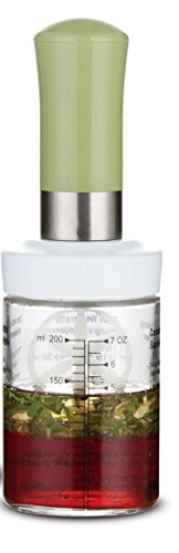 Elemental Kitchen Salad Dressing Mixer Shaker, Clear Glass, Recipes and Measurements Printed 250ml/8oz