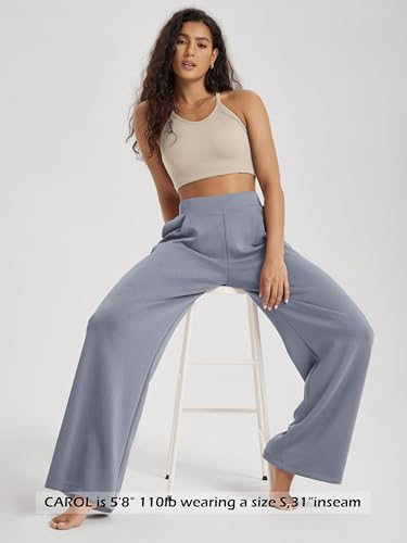 Image of ODODOS Modal Soft Wide Leg Pants for Women High Waist Casual Relaxed Pants with Pockets-27 /29 inch / 31 inch Inseam