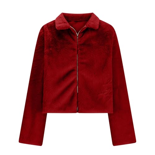 Women Jacket Outfit for Women Thermal Fuzzy Basic Winter Fall 2025 Trendy Y2K3