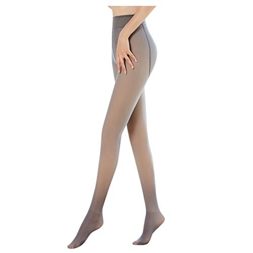 Generisch Medias térmicas para mujer, con forro polar, térmicas, calentitas, falsas, translúcidas, cintura alta, pantalones gruesos de invierno, 1 Pc-#003, Talla única