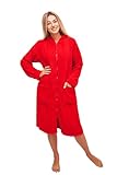ALLEN & MATE 100% COTTON Unisex Hooded Bathrobe with Zip - 380 GSM Safety Certified Soft & Absorbent - Ideal for Men & Women (XL, Red)