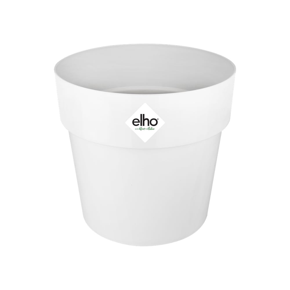 Elho White B.for Original Round 14 - Flower Pot For Indoor - 100% Recycled Plastic - Ø 13.7 X H 12.5 Cm