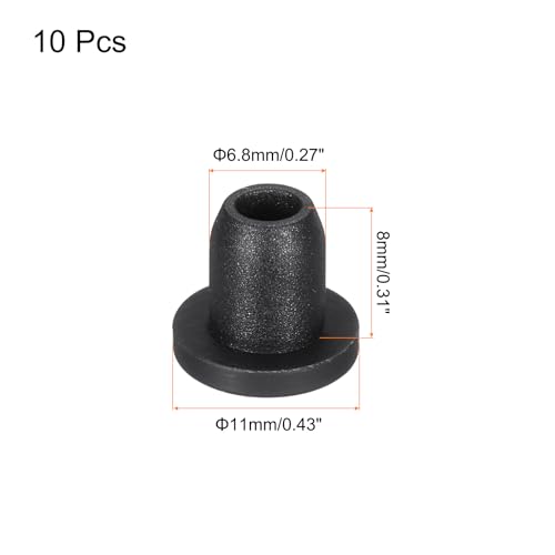 Image of MECCANIXITY High Temp Silicone Plug Mount Dia 6.8mm /0.27 Inch T Shaped Solid Rubber Stopper Hole Plugs for Coating Plating Waterproof Sealing Plugs Black Pack of 10(OD 11mm /0.43 Inch)