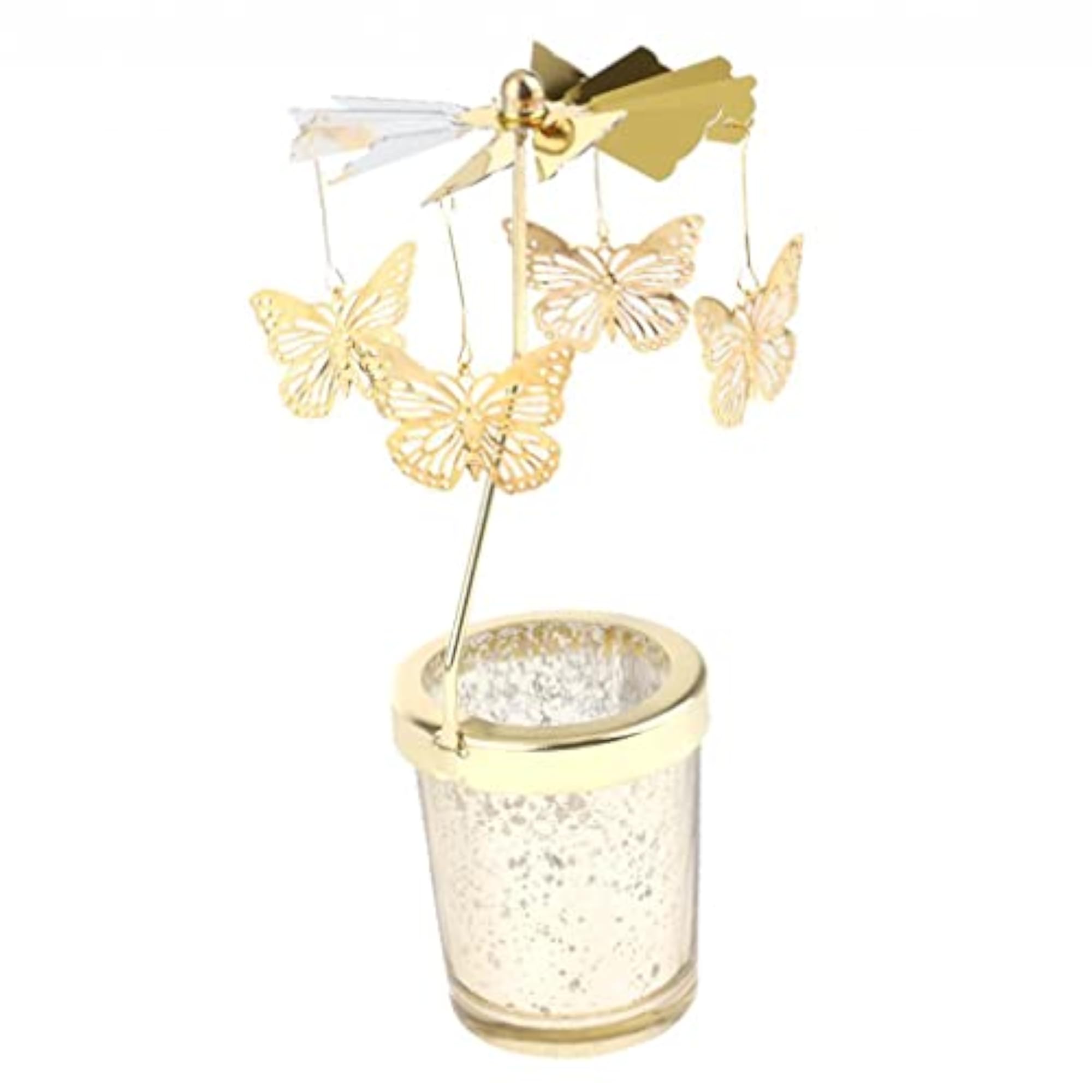 Rotating Candle Holder Stand with Butterfly Design