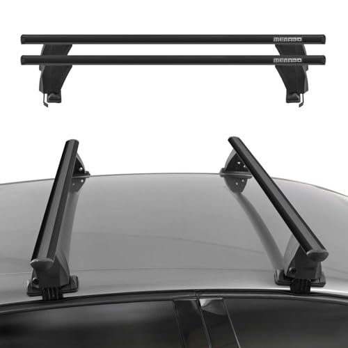 Menabo - Barre trasversali compatibili con Land Rover Range Rover Evoque 2011-2018 | Portabici portapacchi in alluminio, 2 pezzi, colore nero