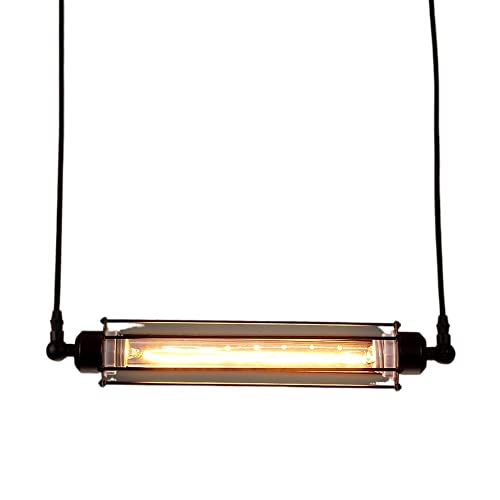 Luminaire suspendu vintage pour éclairer un salon sombre au style industriel