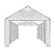 MELLCOM 10 x 20ft Carport Replacement Canopy Cover Side Wall with Zipper Door,Garage Tent Shelter Waterproof & UV Protected,White (Top and Frame Not Included)