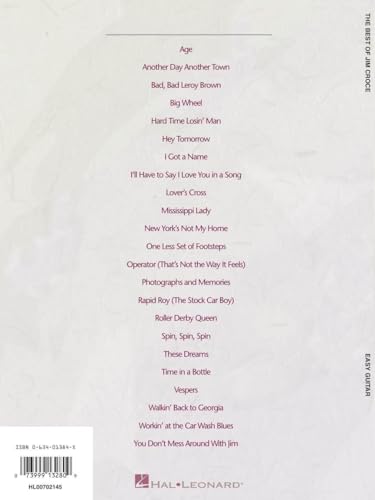 The Best of Jim Croce - Easy Guitar Songbook with Notes and Tab | 23 Classic Songs for Beginners | Includes Time in a Bottle Bad Bad Leroy Brown I Got ... and More (Easy Guitar with Notes & Tab) - Image 2
