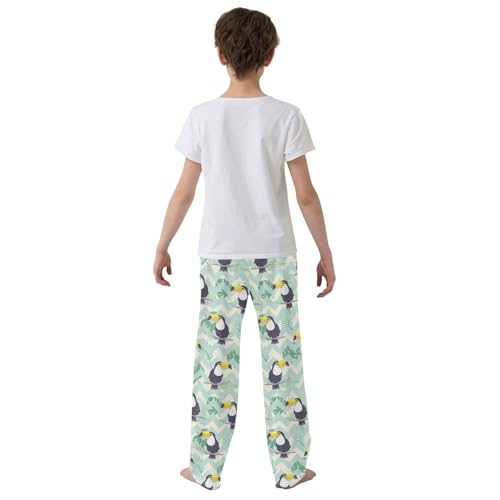 ZZKKO Tropical Toucan Leaves Boys Pants for Kids Jogger Pants with Pockets S-XL3