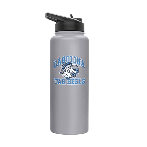 Image of Logo Brands NCAA North Carolina Tar Heels 34oz Athletic Quencher Bottle - Double-Wall Insulated, Stainless Steel, No-Spill Lid, Easy Carry Handle