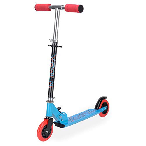 Xootz Trottinette Pliable pour Enfant avec Guidon réglable et Design Compact Bleu Cover
