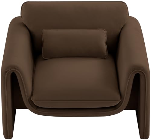 Sillón Terciopelo Marrón Curvado miniatura 6