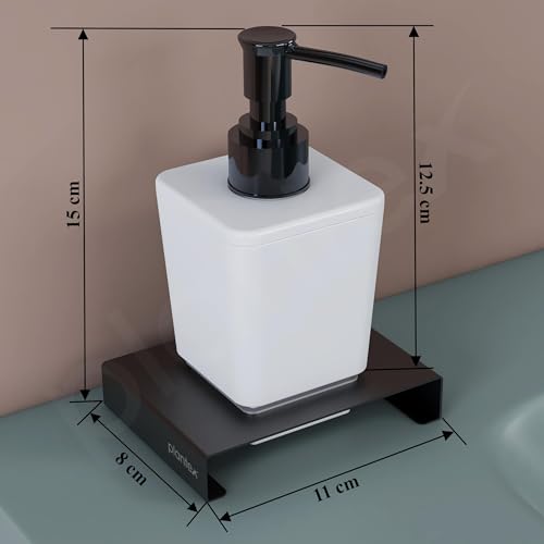 Image of Plantex Shampoo Dispenser /Stainless Steel and ABS Soap Dispenser for Bathroom /Hand Wash Dispenser /Bathroom Accessories - Table Top (Black & ABS)