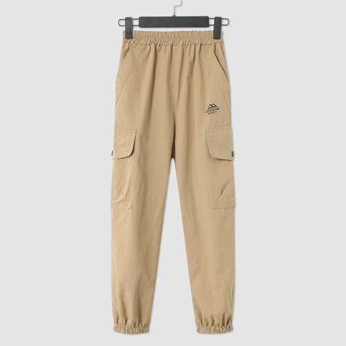 Boys Baggy Cargo Pants Kids Elastic Waist Casual Joggers with Multi Pockets Hip Hop Streetwear Relaxed Fit Trousers2