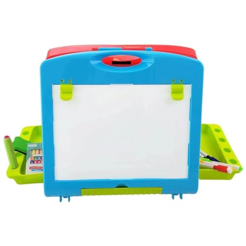 Image of PLUSPOINT Art Board Drawing & Learning Board for Kids 2 in 1 Drawing Doodle Slate for Kids Erasable Chalk Board Doodle Pad Helps Write & Sketch with Games,Travel Friendly kit for Boys and Girls 3+